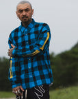 MAYO BONES Embroidery Check Shirt - BLUE