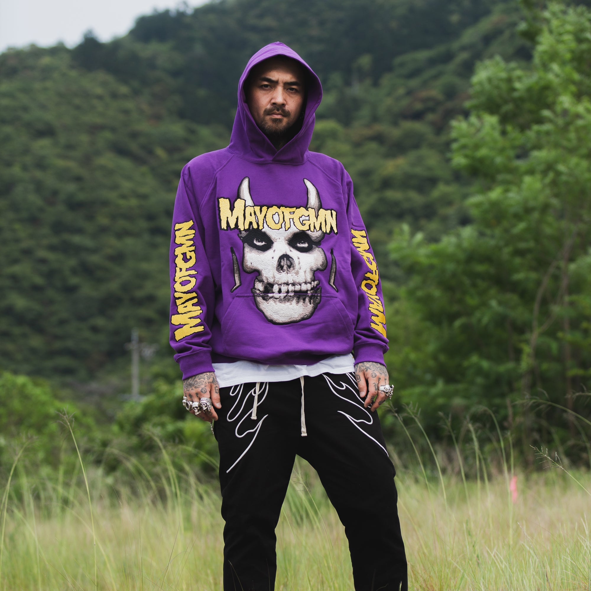 MAYO FGMN Embroidery Hoodie - PURPLE