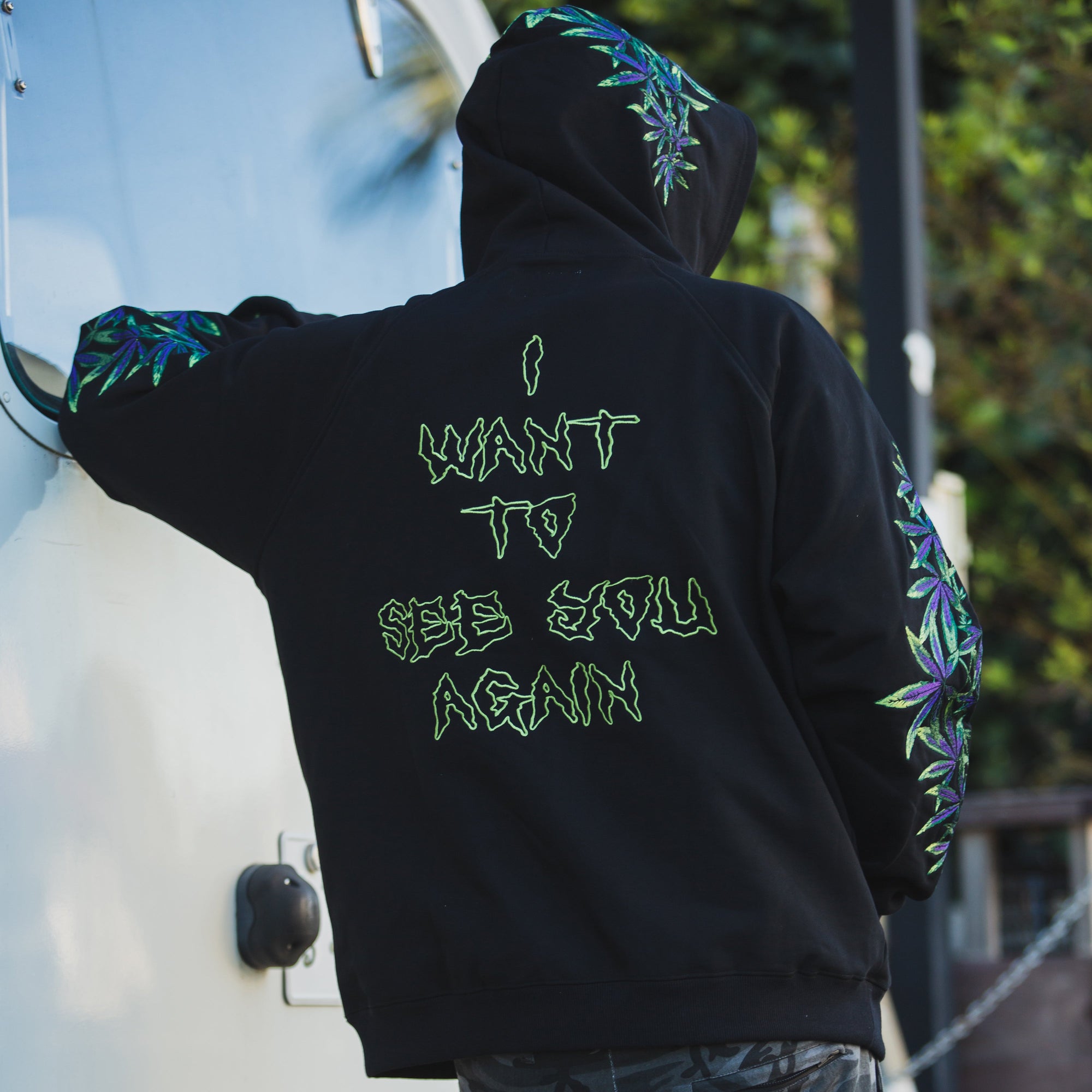 MAYO Devil Skull Embroidery Hoodie - GREEN