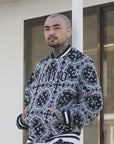 JESUS MAYO Paisley Embroidery Reversible Nylon Track Jacket - GRAY×BLACK