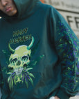 MAYO Devil Skull Embroidery Hoodie - GREEN