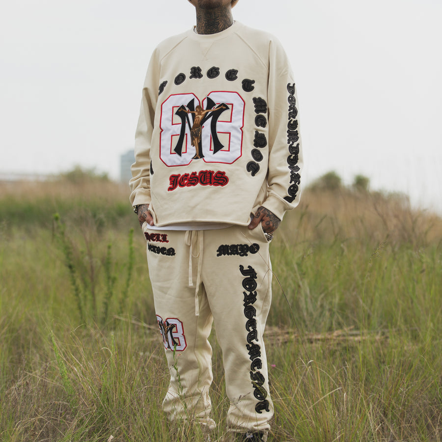 MAYO HEAVEN&HELL Embroidery Crew neck - OFF WHITE