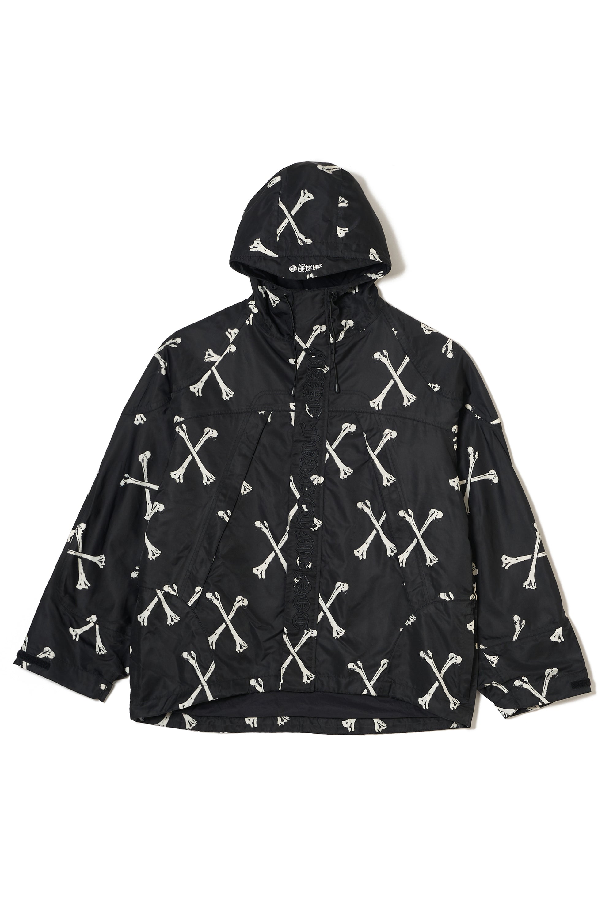 MAYO CROSS BONES EMBROIDERY NYLON MOUNTAIN PARKA - BLACK