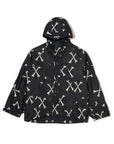 MAYO CROSS BONES EMBROIDERY NYLON MOUNTAIN PARKA - BLACK