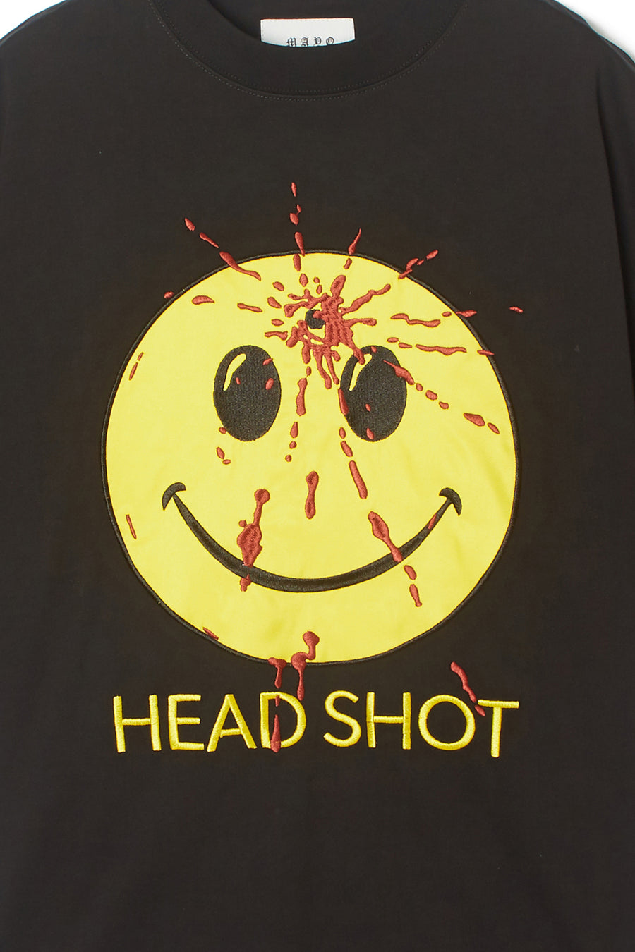 HEAD SHOT Embroidery short Sleeve Tee - BLACK