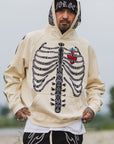 MAYO BONES Embroidery Hoodie - OFF WHITE