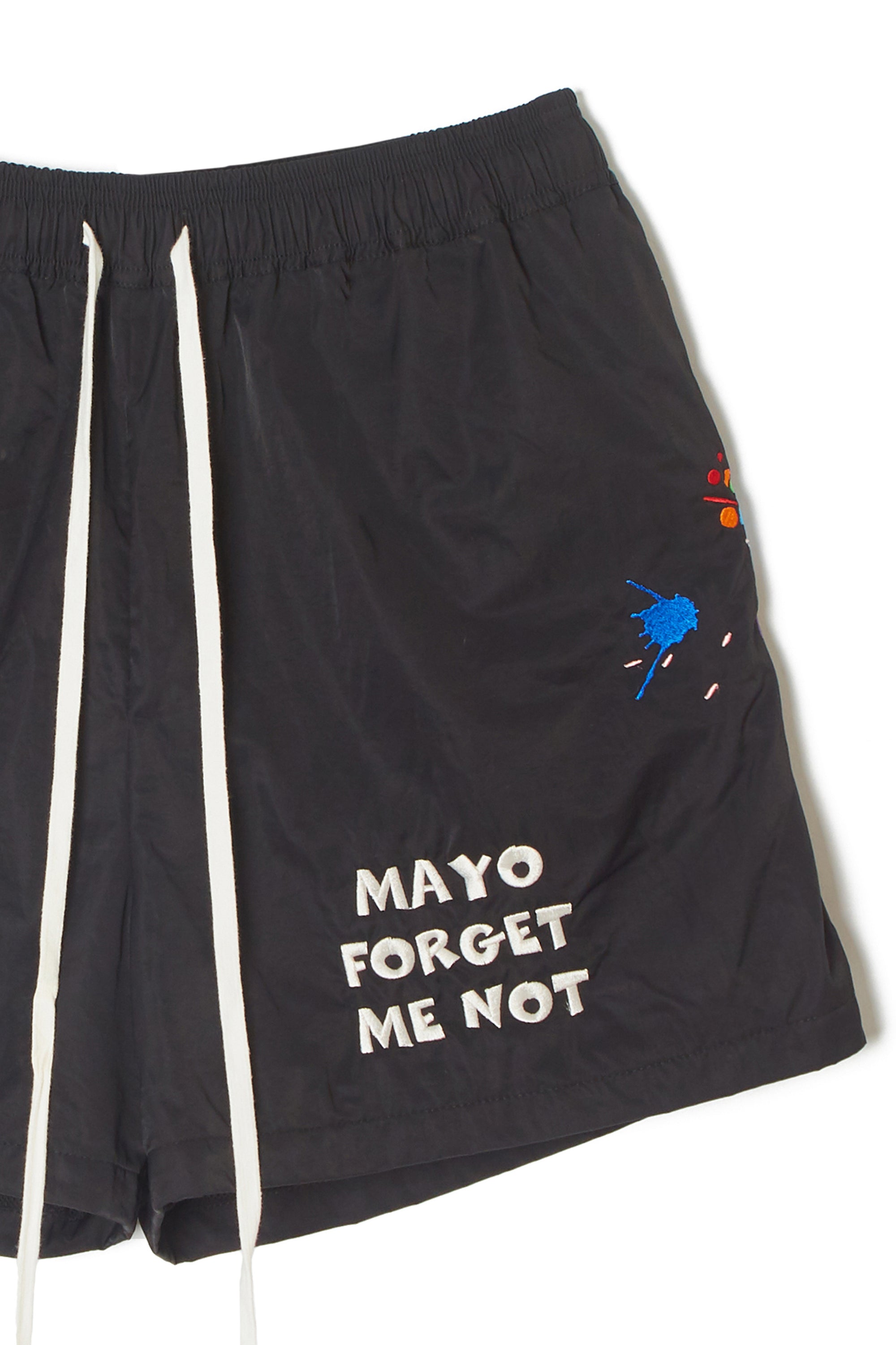 MAYO PAINT Embroidery Swim Shorts -  BLACK