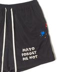 MAYO PAINT Embroidery Swim Shorts -  BLACK