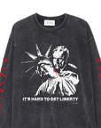 【HALLOWEEN LIMITED】IT'S HARD TO GET LIBERTY PRINT LONG SLEEVE TEE - FADE BLACK