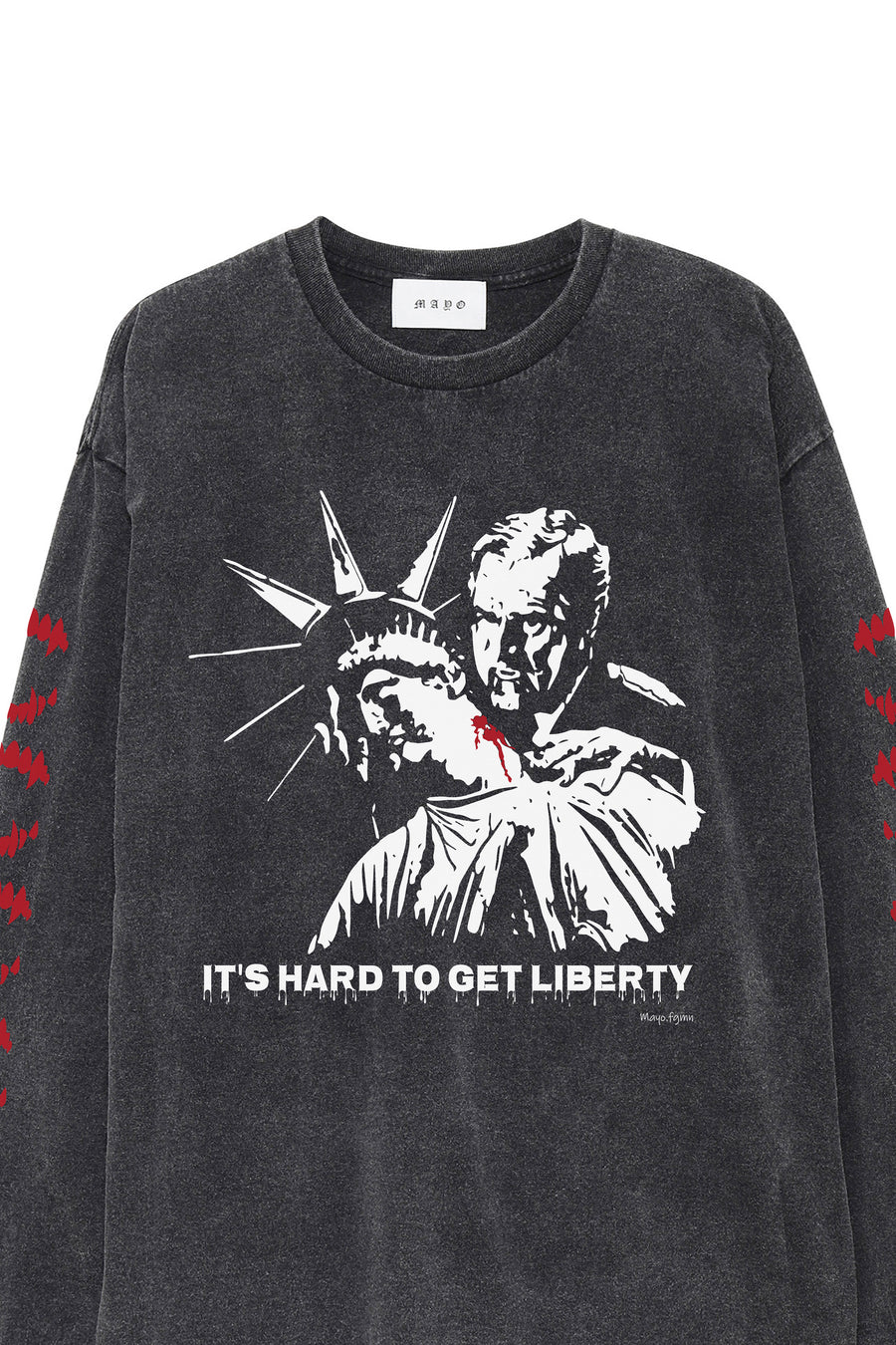 【HALLOWEEN LIMITED】IT'S HARD TO GET LIBERTY PRINT LONG SLEEVE TEE - FADE BLACK