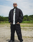 EAGLE  EMBROIDERY NYLON JKT - BLACK