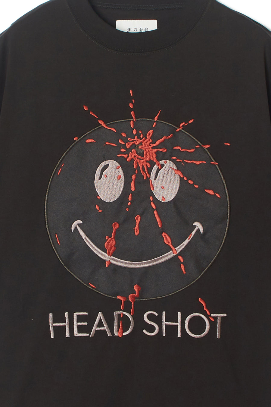 [WEB LIMITED] HEAD SHOT Embroidery short Sleeve Tee - BLACK×BLACK