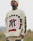 MAYO HEAVEN&HELL Embroidery Crew neck - OFF WHITE