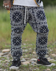 MAYO PAISLEY EMBROIDERY NYLON LOUNGE PANTS - BLUE