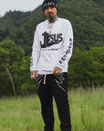 MAYO JESUS PRINT Long Sleeve Tee - WHITE