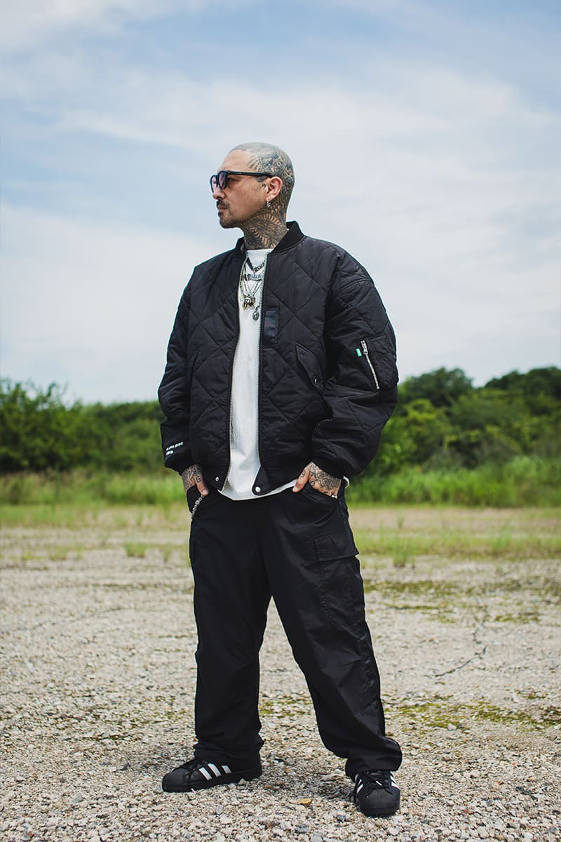 FGMN MAYO EMBROIDERY NYLON CARGO PANTS -  BLACK