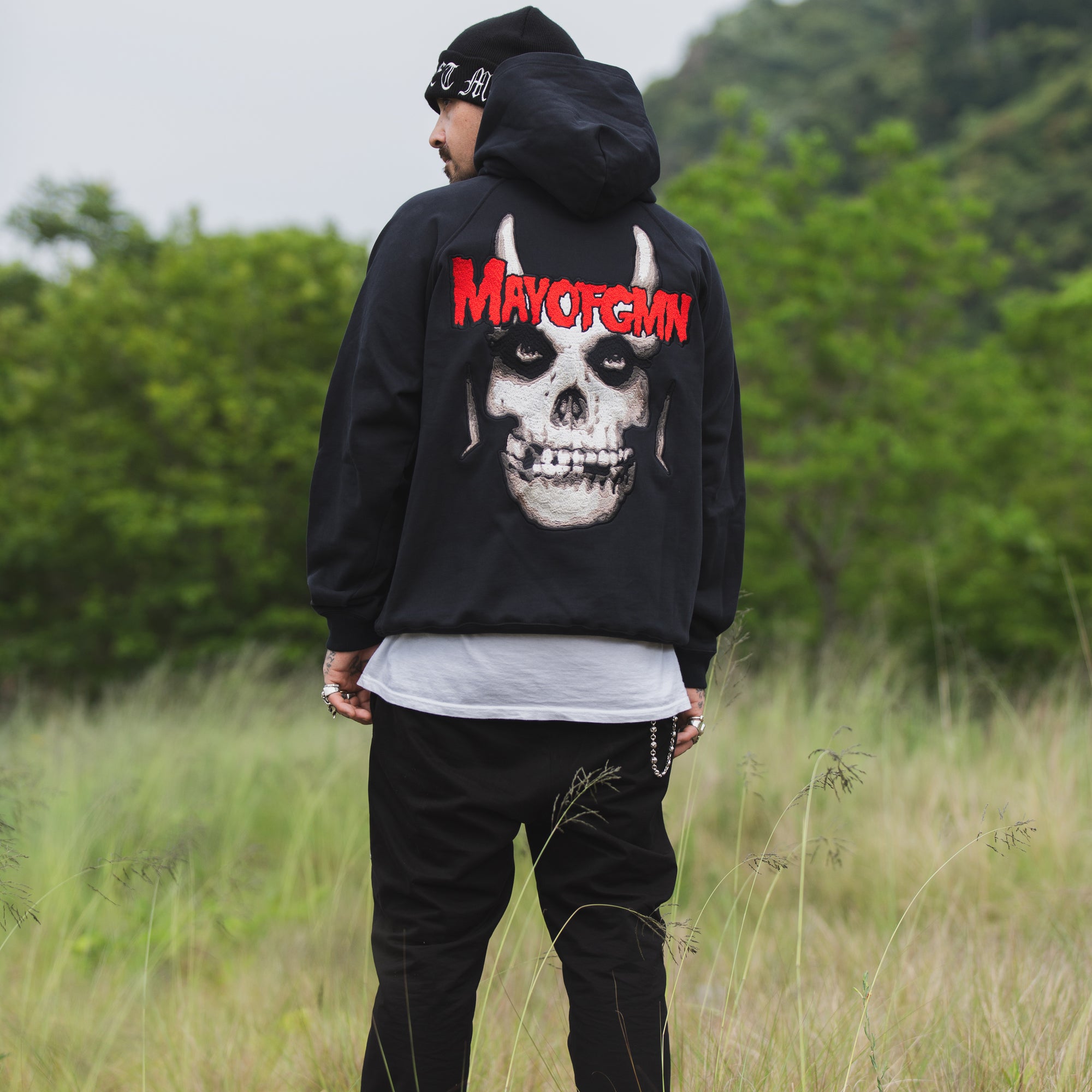 MAYO FGMN Embroidery Hoodie - BLACK