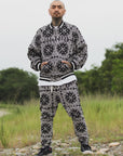 MAYO PAISLEY EMBROIDERY NYLON LOUNGE PANTS - BLACK