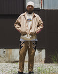 JESUS SKULL Embroidery Nylon Harrington Jacket - BEIGE