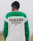 MAYO HELL & HEAVEN Embroidery Football Long Sleeve Tee - GREEN