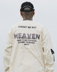 MAYO HELL & HEAVEN Embroidery Football Long Sleeve Tee - OFF WHITE