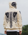 MAYO BONES Embroidery Hoodie - OFF WHITE