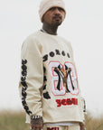 MAYO HEAVEN&HELL Embroidery Crew neck - OFF WHITE