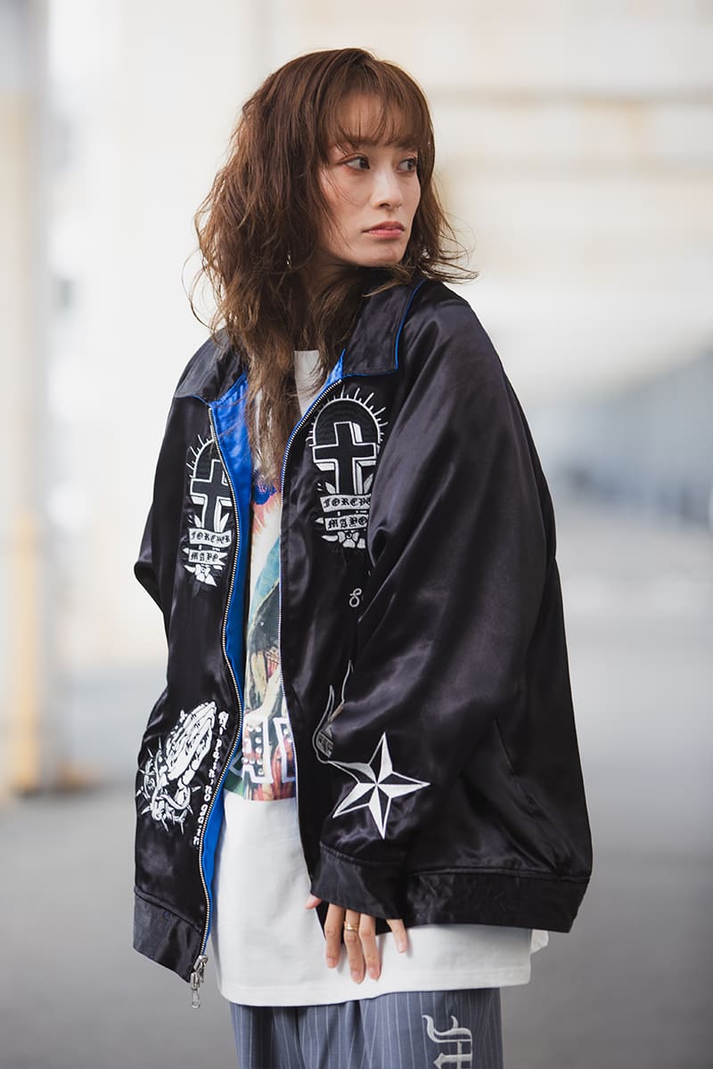 MAYO EMBROIDERY WITH COLLAR REVERSIBLE SOUVENIR JKT