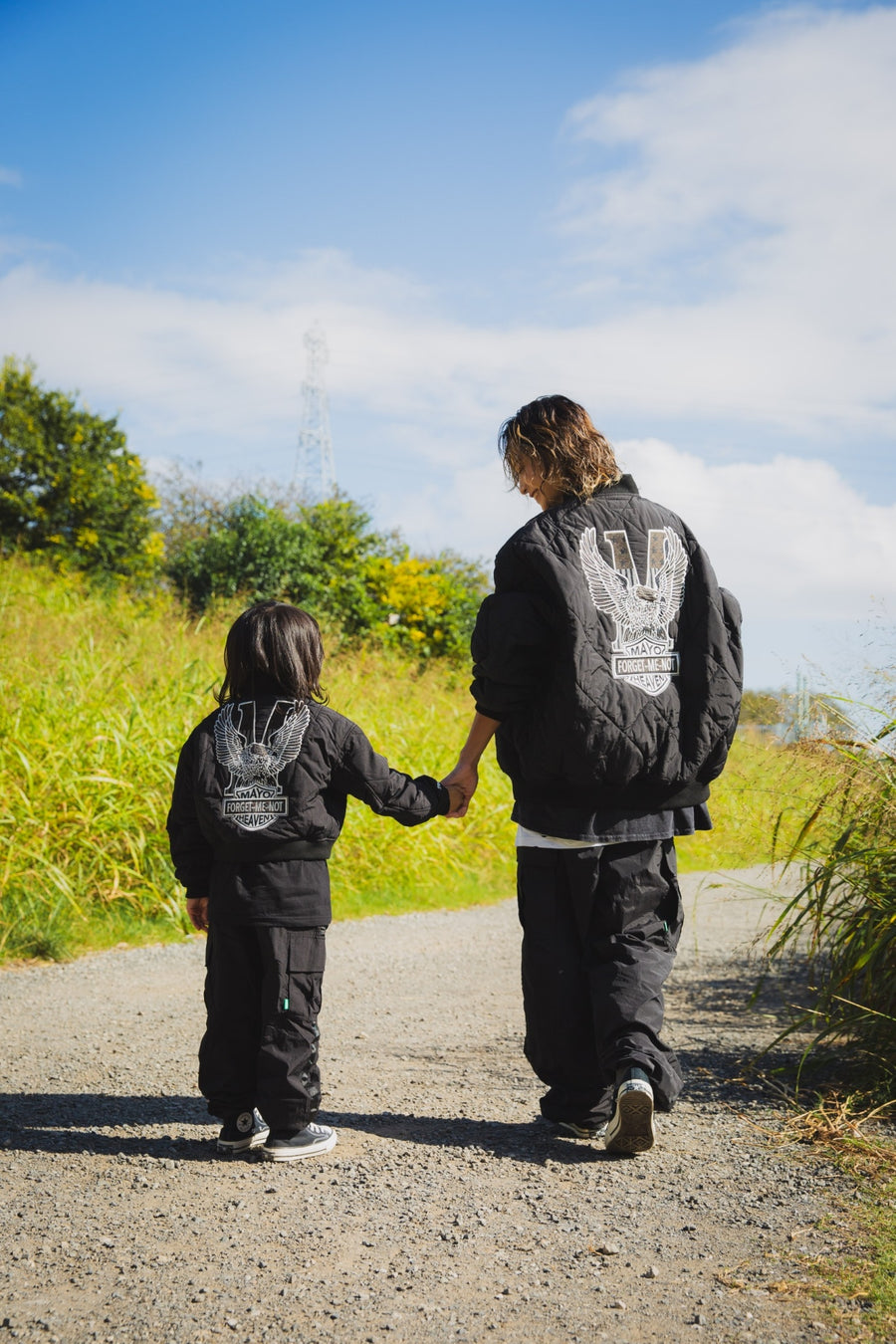 【KIDS】EAGLE  EMBROIDERY NYLON JKT -  BLACK