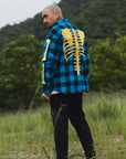 MAYO BONES Embroidery Check Shirt - BLUE