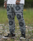 MAYO PAISLEY EMBROIDERY NYLON LOUNGE PANTS - GREEN