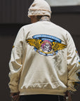 JESUS SKULL Embroidery Crew neck - OFF WHITE