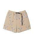 MAYO CROSS BONES Embroidery Sweat Shorts - BEIGE