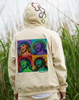 MAYO JESUS Embroidery Half zip Hoodie - OFF WHITE