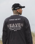 MAYO HELL & HEAVEN Embroidery Football Long Sleeve Tee - BLACK