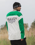 MAYO HELL & HEAVEN Embroidery Football Long Sleeve Tee - GREEN