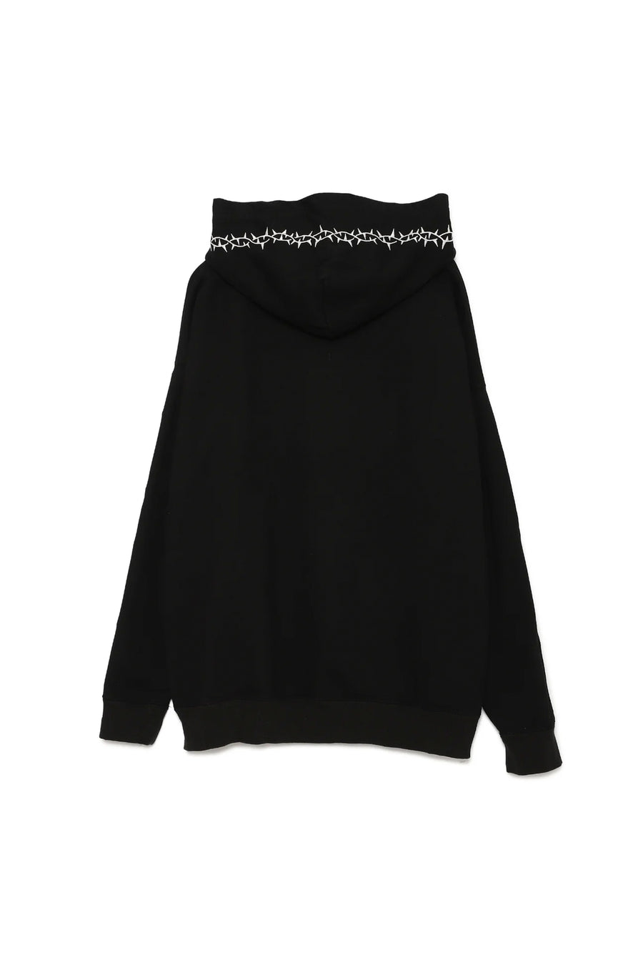 Forget me not embroidery HOODIE - BLACK