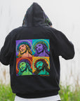 MAYO JESUS Embroidery Half zip Hoodie - BLACK