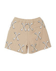 MAYO CROSS BONES Embroidery Sweat Shorts - BEIGE