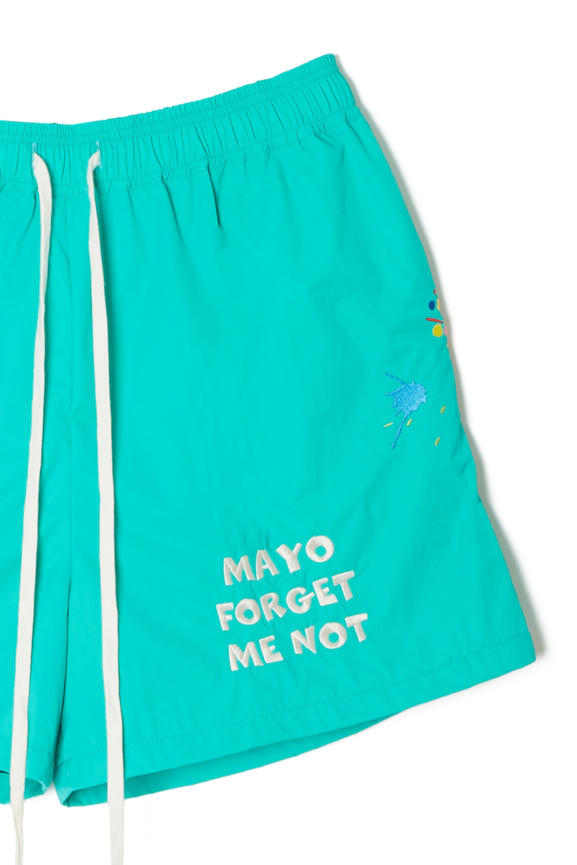 MAYO PAINT Embroidery Swim Shorts -  KINMIYA BLUE