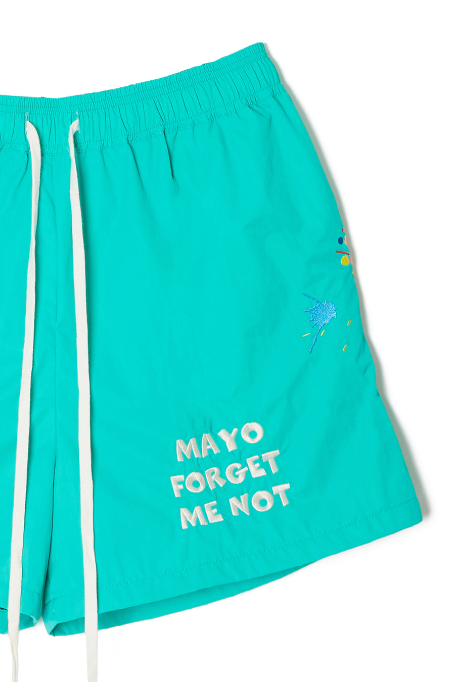 MAYO PAINT Embroidery Swim Shorts - KINMIYA BLUE