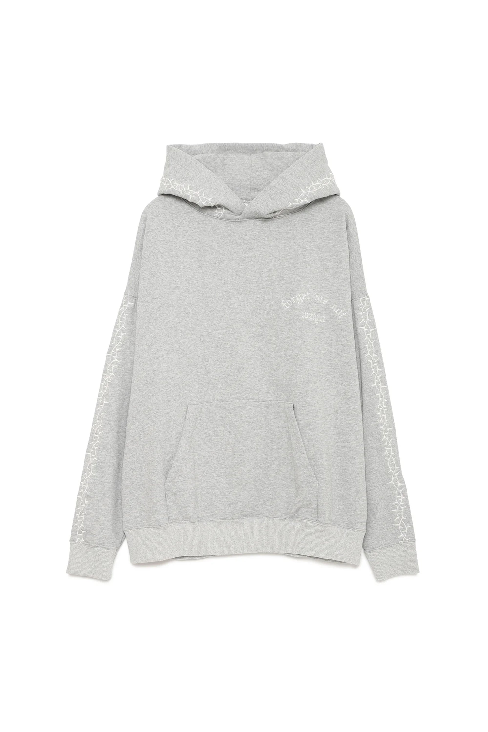 Forget me not embroidery HOODIE - GRAY