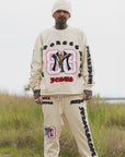 MAYO HEAVEN&HELL Embroidery Crew neck - OFF WHITE