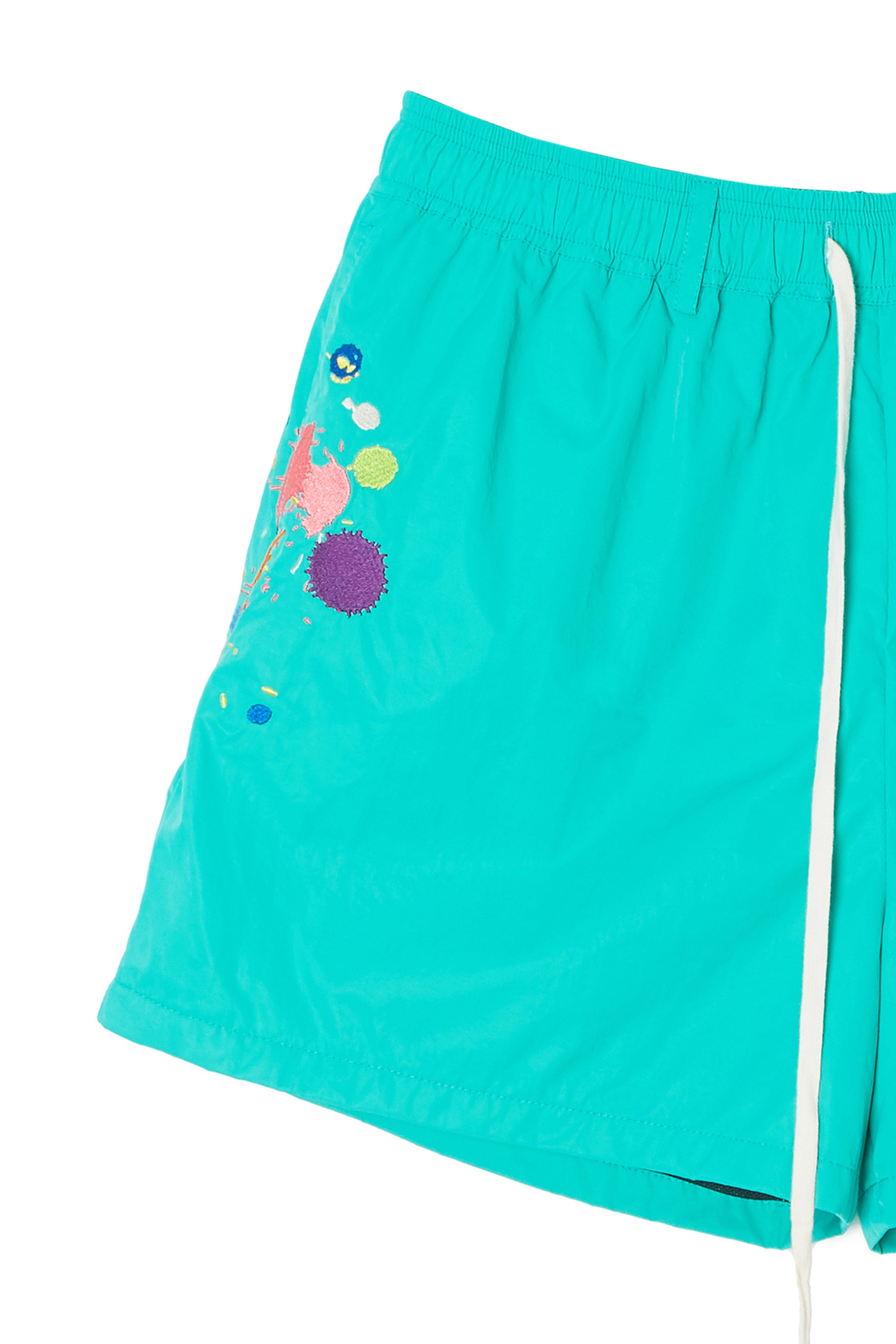 MAYO PAINT Embroidery Swim Shorts -  KINMIYA BLUE