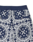 MAYO PAISLEY EMBROIDERY NYLON LOUNGE PANTS - BLUE