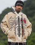 MAYO BONES Embroidery Hoodie - OFF WHITE