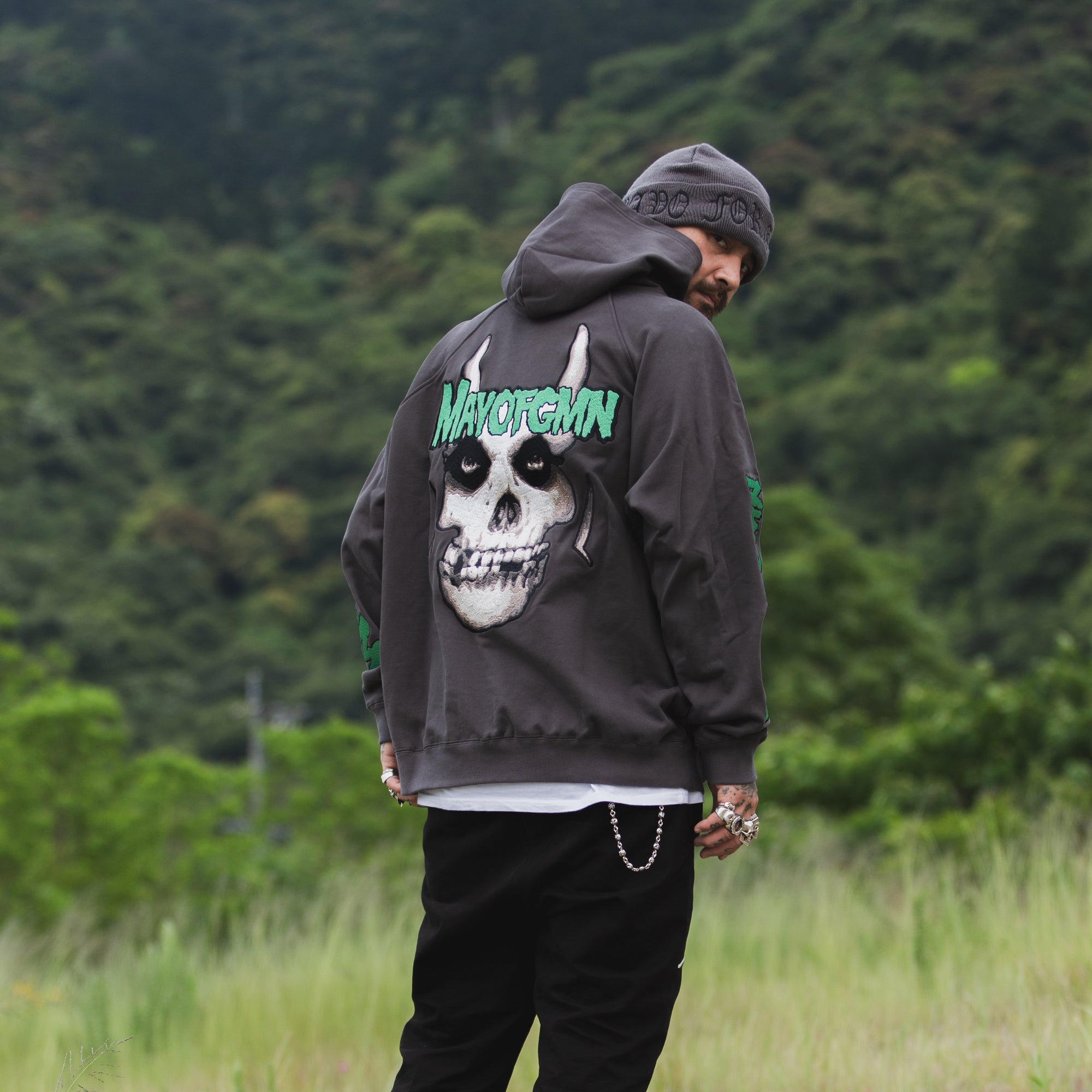 MAYO FGMN Embroidery Hoodie - GRAY