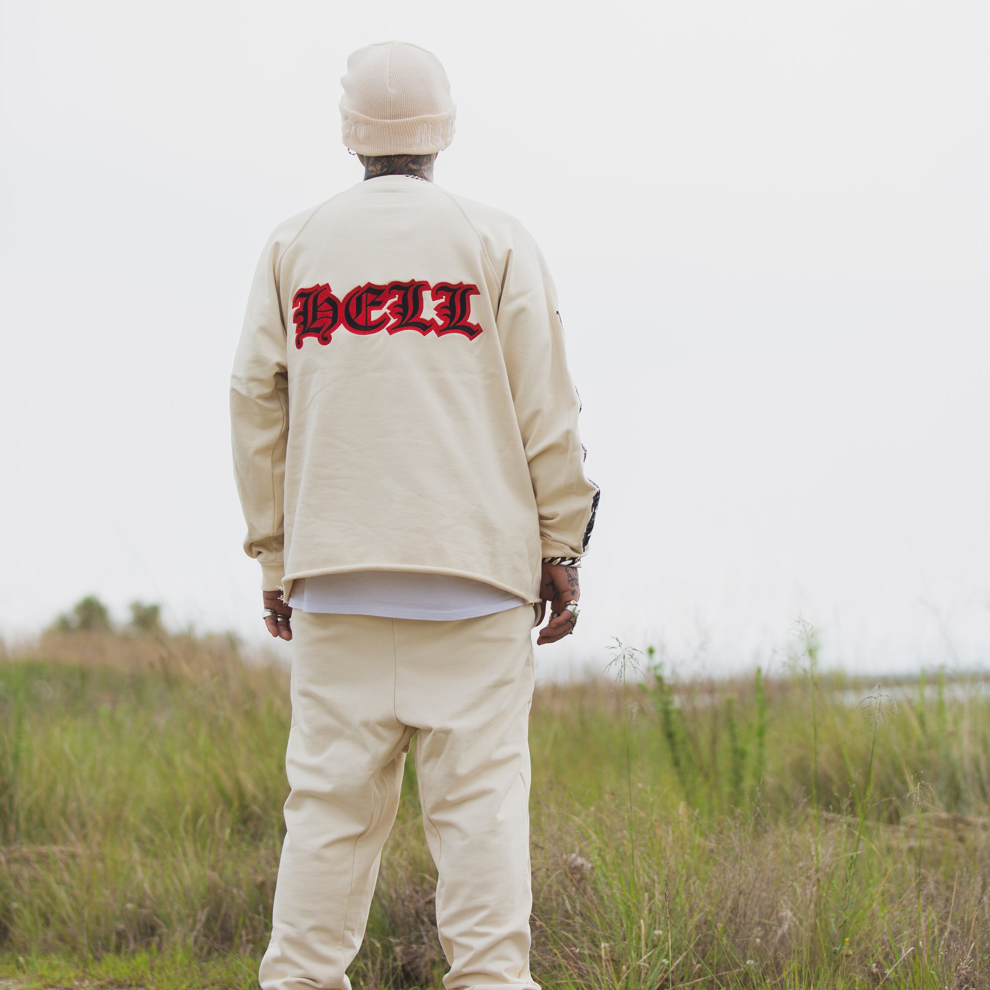 MAYO HEAVEN&amp;HELL Embroidery Crew neck - OFF WHITE