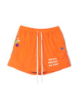 MAYO PAINT Embroidery Swim Shorts -  ORANGE