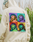 MAYO JESUS Embroidery Half zip Hoodie - OFF WHITE